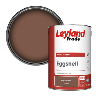 Leyland Trade Wood & Metal Eggshell Paint Signal Brown (RAL 8002) 5L