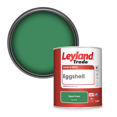 Leyland Trade Wood & Metal Eggshell Paint Signal Green (RAL 6032) 1L
