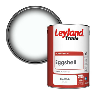 Leyland Trade Wood & Metal Eggshell Paint Signal White (RAL 9003) 5L