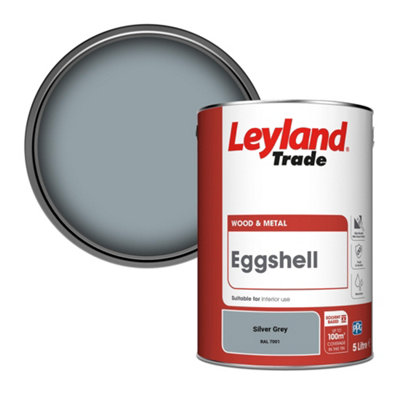 Leyland Trade Wood & Metal Eggshell Paint Silver Grey (RAL 7001) 5L