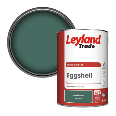 Leyland Trade Wood & Metal Eggshell Paint Steel Green (PPG1143-6) 5L