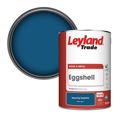 Leyland Trade Wood & Metal Eggshell Paint Stunning Sapphire (PPG1158-7) 5L