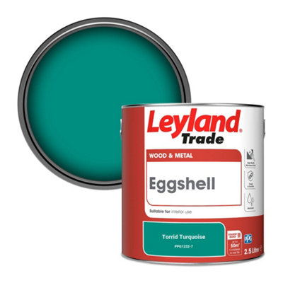 Leyland Trade Wood & Metal Eggshell Paint Torrid Turquoise (PPG1232-7) 2.5L