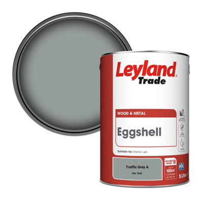 Leyland Trade Wood & Metal Eggshell Paint Traffic Grey A (RAL 7042) 5L