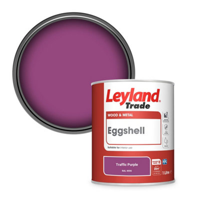 Leyland Trade Wood & Metal Eggshell Paint Traffic Purple (RAL 4006) 1L