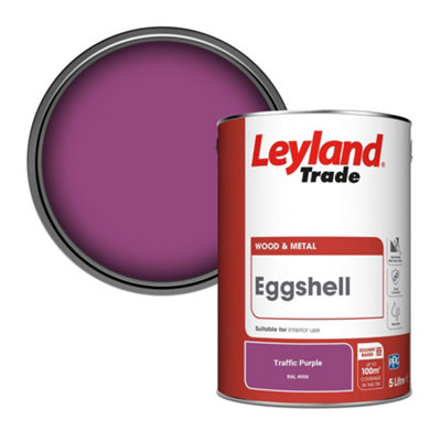 Leyland Trade Wood & Metal Eggshell Paint Traffic Purple (RAL 4006) 5L