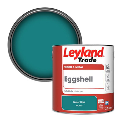 Leyland Trade Wood & Metal Eggshell Paint Water Blue (RAL 5021) 2.5L