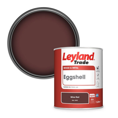 Leyland Trade Wood & Metal Eggshell Paint Wine Red (RAL 3005) 1L