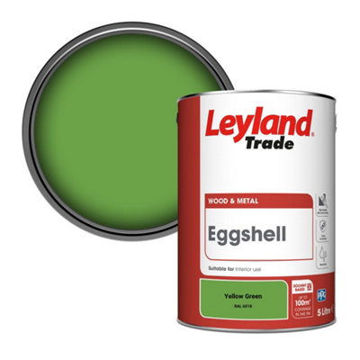 Leyland Trade Wood & Metal Eggshell Paint Yellow Green (RAL 6018) 5L