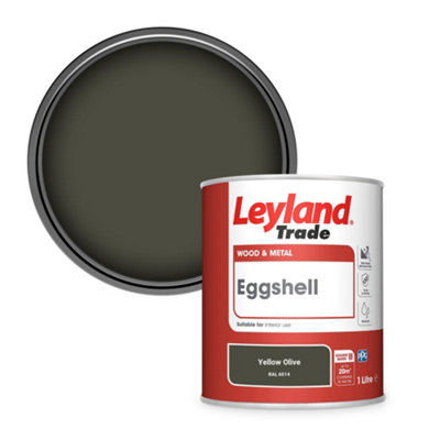 Leyland Trade Wood & Metal Eggshell Paint Yellow Olive (RAL 6014) 1L