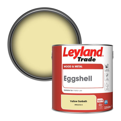 Leyland Trade Wood & Metal Eggshell Paint Yellow Sunbath (PPG1213-4) 2.5L