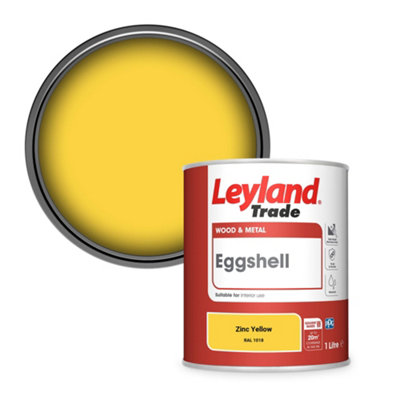 Leyland Trade Wood & Metal Eggshell Paint Zinc Yellow (RAL 1018) 1L