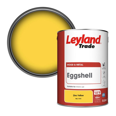Leyland Trade Wood & Metal Eggshell Paint Zinc Yellow (RAL 1018) 5L