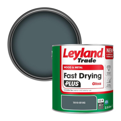 Leyland Trade Wood & Metal Fast Drying PLUS Gloss Paint (7010-B10G) 2.5L