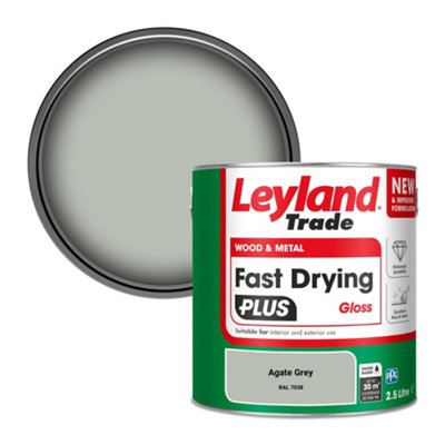 Leyland Trade Wood & Metal Fast Drying PLUS Gloss Paint Agate Grey (RAL 7038) 2.5L