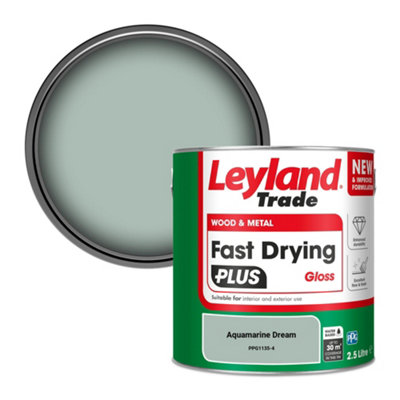 Leyland Trade Wood & Metal Fast Drying PLUS Gloss Paint Aquamarine Dream (PPG1135-4) 2.5L