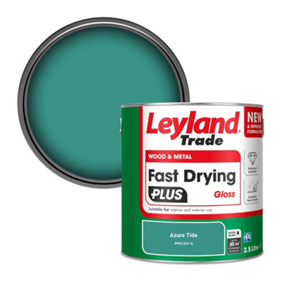 Leyland Trade Wood & Metal Fast Drying PLUS Gloss Paint Azure Tide (PPG1231-6) 2.5L