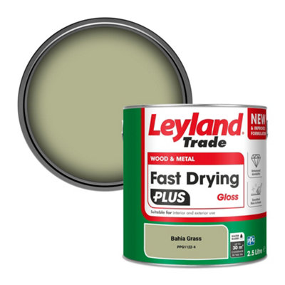 Leyland Trade Wood & Metal Fast Drying PLUS Gloss Paint Bahia Grass (PPG1122-4) 2.5L