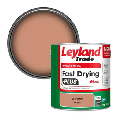 Leyland Trade Wood & Metal Fast Drying PLUS Gloss Paint Beige Red (RAL 3012) 2.5L