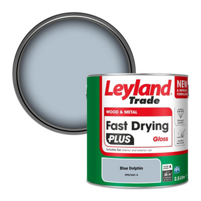 Leyland Trade Wood & Metal Fast Drying PLUS Gloss Paint Blue Dolphin (PPG1041-4) 2.5L