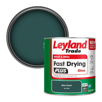 Leyland Trade Wood & Metal Fast Drying PLUS Gloss Paint Blue Green (RAL 6004) 2.5L