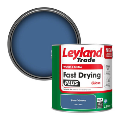 Leyland Trade Wood & Metal Fast Drying PLUS Gloss Paint Blue Odyssey (PPG1166-6) 2.5L