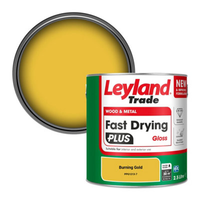 Leyland Trade Wood & Metal Fast Drying PLUS Gloss Paint Burning Gold (PPG1213-7) 2.5L
