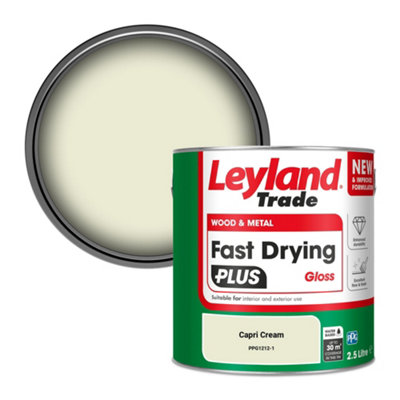 Leyland Trade Wood & Metal Fast Drying PLUS Gloss Paint Capri Cream (PPG1212-1) 2.5L