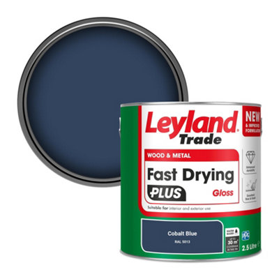 Leyland Trade Wood & Metal Fast Drying PLUS Gloss Paint Cobalt Blue (RAL 5013) 2.5L