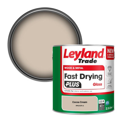 Leyland Trade Wood & Metal Fast Drying PLUS Gloss Paint Cocoa Cream (PPG1079-3) 2.5L