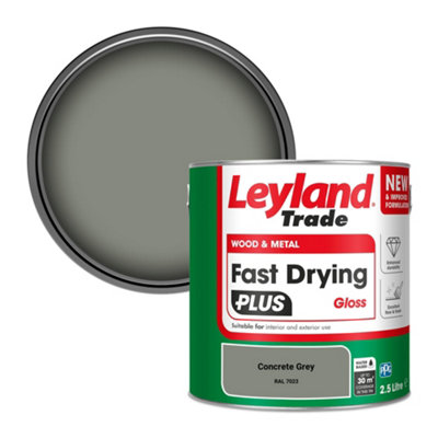 Leyland Trade Wood & Metal Fast Drying PLUS Gloss Paint Concrete Grey (RAL 7023) 2.5L