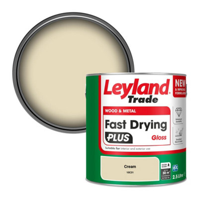 Leyland Trade Wood & Metal Fast Drying PLUS Gloss Paint Cream (10C31) 2.5L