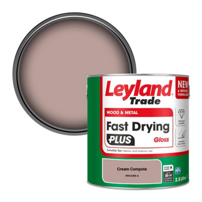 Leyland Trade Wood & Metal Fast Drying PLUS Gloss Paint Cream Compote (PPG1059-4) 2.5L