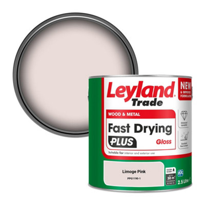 Leyland Trade Wood & Metal Fast Drying PLUS Gloss Paint Limoge Pink (PPG1190-1) 2.5L