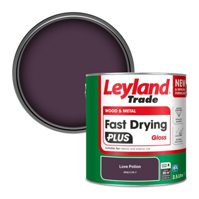 Leyland Trade Wood & Metal Fast Drying PLUS Gloss Paint Love Potion (PPG1179-7) 2.5L