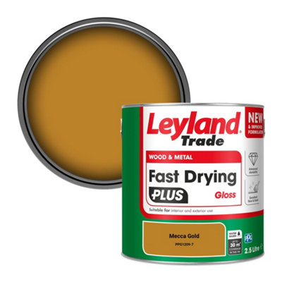 Leyland Trade Wood & Metal Fast Drying PLUS Gloss Paint Mecca Gold (PPG1209-7) 2.5L
