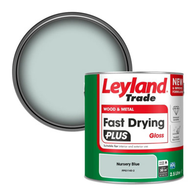 Leyland Trade Wood & Metal Fast Drying PLUS Gloss Paint Nursery Blue (PPG1143-2) 2.5L