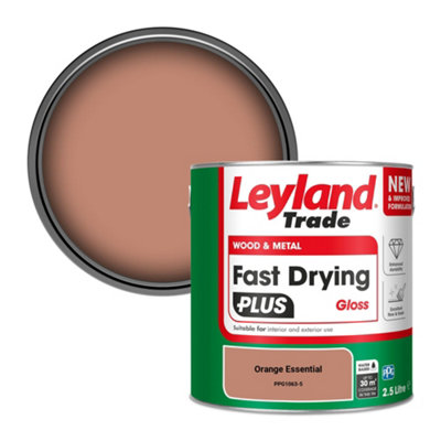 Leyland Trade Wood & Metal Fast Drying PLUS Gloss Paint Orange Essential (PPG1063-5) 2.5L