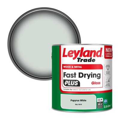 Leyland Trade Wood & Metal Fast Drying PLUS Gloss Paint Papyrus White (RAL 9018) 2.5L