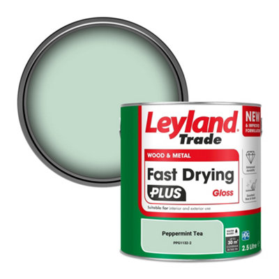 Leyland Trade Wood & Metal Fast Drying PLUS Gloss Paint Peppermint Tea (PPG1132-2) 2.5L