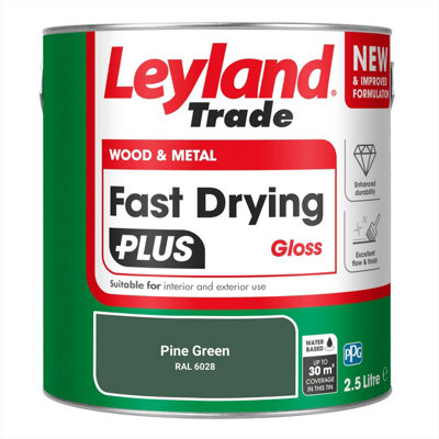 Leyland Trade Wood & Metal Fast Drying PLUS Gloss Paint Pine Green