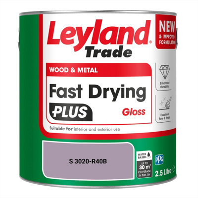 Leyland Trade Wood & Metal Fast Drying PLUS Gloss Paint (S 3020-R40B) 2.5L