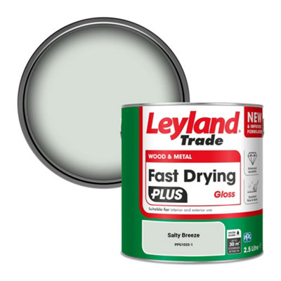 Leyland Trade Wood & Metal Fast Drying PLUS Gloss Paint Salty Breeze (PPG1033-1) 2.5L