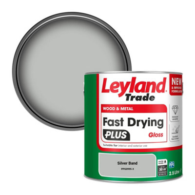 Leyland Trade Wood & Metal Fast Drying PLUS Gloss Paint Silver Band (PPG0995-3) 2.5L