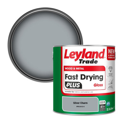 Leyland Trade Wood & Metal Fast Drying PLUS Gloss Paint Silver Charm (PPG1013-4) 2.5L