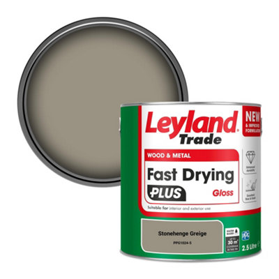 Leyland Trade Wood & Metal Fast Drying PLUS Gloss Paint Stonehenge Greige (PPG1024-5) 2.5L