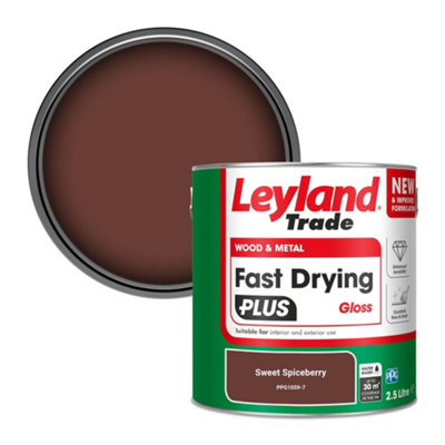 Leyland Trade Wood & Metal Fast Drying PLUS Gloss Paint Sweet Spiceberry (PPG1059-7) 2.5L