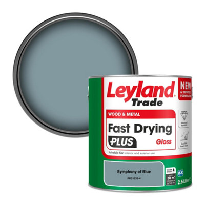 Leyland Trade Wood & Metal Fast Drying PLUS Gloss Paint Symphony of Blue (PPG1035-4) 2.5L