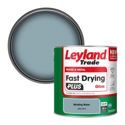 Leyland Trade Wood & Metal Fast Drying PLUS Gloss Paint Winding Water (PPG1149-4) 2.5L