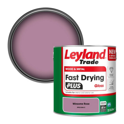 Leyland Trade Wood & Metal Fast Drying PLUS Gloss Paint Winsome Rose (PPG1044-5) 2.5L